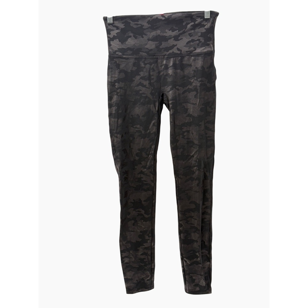 Spanx Leggings Faux‎ Leather Camouflage Black